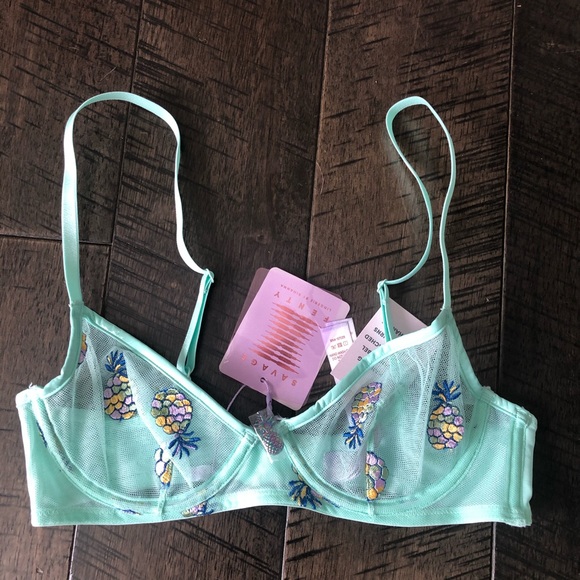 Savage X Fenty Pineapple Embroidered Bra NWT - Picture 2 of 5
